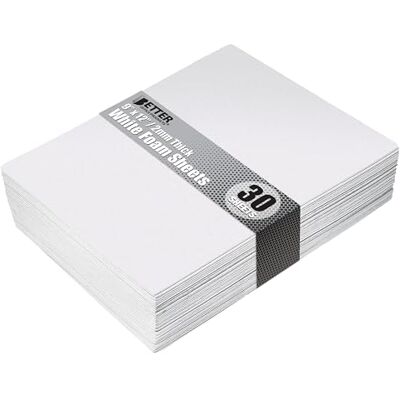 Better Office Products Vita EVA-skumblad, 30-pack, 2 mm tjocka, 9 x 12 tum, av , vit färg, för konst och hantverk, 30 ark storpack Better Office Products Vita EVA-skumblad, 30-pack, 2 mm tjocka, 9 x 12 tum, av , vit färg, för konst och hantverk, 30 ark storpack