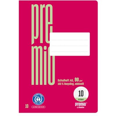Staufen premio skolhäfte – 10 häften vardera, 16 ark, DIN A5, linjerat 10 (5 mm rutig med kant), 90 g/m² återvunnet papper, runda hörn förhindrar "åsneöron Staufen premio skolhäfte – 10 häften vardera, 16 ark, DIN A5, linjerat 10 (5 mm rutig med kant), 90 g/m² återvunnet papper, runda hörn förhindrar "åsneöron