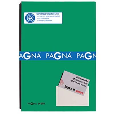 Pagna signaturmapp, 20 delar, med färgband och töjbar baksida Grön Pagna signaturmapp, 20 delar, med färgband och töjbar baksida Grön