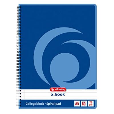 Herlitz A5 80 ark linjerad spiralbok (paket med 4) Herlitz A5 80 ark linjerad spiralbok (paket med 4)