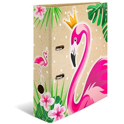 HERMA 19393 motivmapp DIN A4 Tropical Flamingo Queen, 7 cm bred av stabil kartong med neoneffekt och innertryck, ringmappar, Briefordner, 1 mapp HERMA 19393 motivmapp DIN A4 Tropical Flamingo Queen, 7 cm bred av stabil kartong med neoneffekt och innertryck, ringmappar, Briefordner, 1 mapp