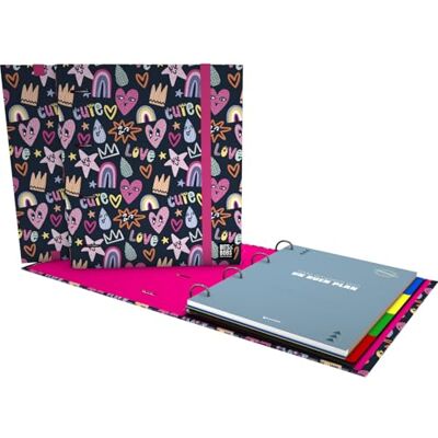 Grafoplás Grafoplas Carpesano A4-ringar, söta bitar och Bobs, inklusive ersättning + avdelare + planerare + klistermärken + genomskinligt kuvert, perfekt för skolbarn Grafoplás Grafoplas Carpesano A4-ringar, söta bitar och Bobs, inklusive ersättning + avdelare + planerare + klistermärken + genomskinligt kuvert, perfekt för skolbarn