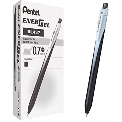 Pentel BL437 Energel Slim snäpprulle 0,7 mm, svart 12 st Pentel BL437 Energel Slim snäpprulle 0,7 mm, svart 12 st