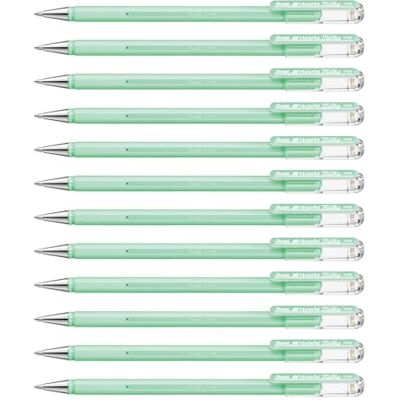 Pentel K108-P hybrid mjölkig rullpenna pastellgel bläck ljusgrön x12 Pentel K108-P hybrid mjölkig rullpenna pastellgel bläck ljusgrön x12