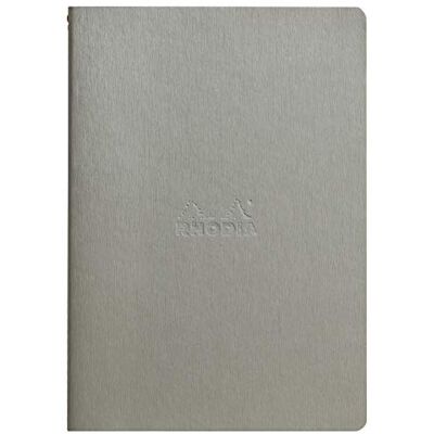 Rhodia 116401C Silver Textile Punch Soft Notebook A5 14,8 x 21 cm linjerad 64 sidor Clairefontaine Ivory 90 g/m² omslag i konstläder rama-kollektion Rhodia 116401C Silver Textile Punch Soft Notebook A5 14,8 x 21 cm linjerad 64 sidor Clairefontaine Ivory 90 g/m² omslag i konstläder rama-kollektion