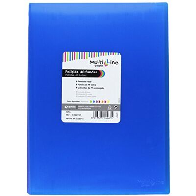 Grafoplás Grafoplas 1441730 – Mapp med 40 skal, Foolscap, Hardcover, PP, blå Grafoplás Grafoplas 1441730 – Mapp med 40 skal, Foolscap, Hardcover, PP, blå
