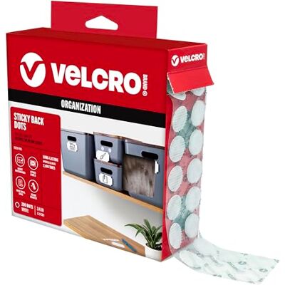 VELCRO Brand VELCRO märkesprickar med självhäftande vit 200 Pk 3/4 tum cirklar klibbig baksida rund krok och ögla stängningar för organisering, konst och hantverk, skolprojekt, 91824 VELCRO Brand VELCRO märkesprickar med självhäftande vit 200 Pk 3/4 tum cirklar klibbig baksida rund krok och ögla stängningar för organisering, konst och hantverk, skolprojekt, 91824