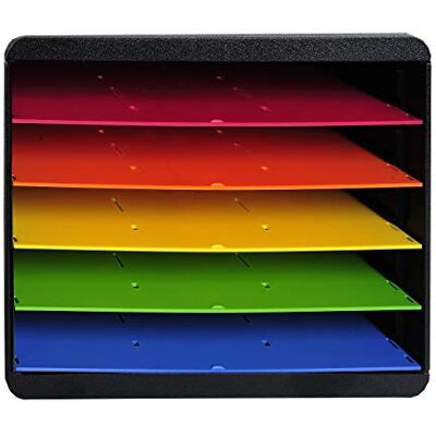 Exacompta 305798D sortering tvärformat (med 5 fack, lämplig för format DIN A4+, 27 x 35,5 x 27,1 cm, stapelbar och robust) svart/harlekin Exacompta 305798D sortering tvärformat (med 5 fack, lämplig för format DIN A4+, 27 x 35,5 x 27,1 cm, stapelbar och robust) svart/harlekin