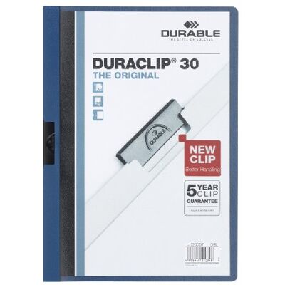 Durable 220007 KLÄMMAPP DURACLIP 30, mörkblå, 25 stycken Durable 220007 KLÄMMAPP DURACLIP 30, mörkblå, 25 stycken