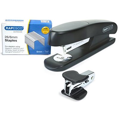 Rapesco 1472 Sting Ray Häftapparat, Germ-Savvy Antibakteriellt Skydd, med R4 Klammerurtagare och 5000 x 26/6 mm Häftklamrar, Svart Rapesco 1472 Sting Ray Häftapparat, Germ-Savvy Antibakteriellt Skydd, med R4 Klammerurtagare och 5000 x 26/6 mm Häftklamrar, Svart