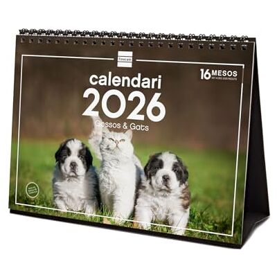 Finocam Skrivbordskalender 2026 månadsvy januari december 2026 + september dec 2025 (4 månader) reducerad Kalender 2026 Bilder Hundar och katter Katalanska Finocam Skrivbordskalender 2026 månadsvy januari december 2026 + september dec 2025 (4 månader) reducerad Kalender 2026 Bilder Hundar och katter Katalanska