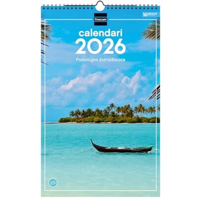 Finocam Väggkalender 2026, 25 x 40 cm, månadsvy januari december 2026 + september dec 2025 (4 månader) Kalender 2026 Bilder Paradislandskap, katalanska Finocam Väggkalender 2026, 25 x 40 cm, månadsvy januari december 2026 + september dec 2025 (4 månader) Kalender 2026 Bilder Paradislandskap, katalanska