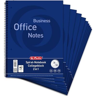 herlitz LANDRE 100302810 Collegeblock 2 i 1 10-pack linfrö och rutig kant vänster A4 80 blad 70 g/m² putsad herlitz LANDRE 100302810 Collegeblock 2 i 1 10-pack linfrö och rutig kant vänster A4 80 blad 70 g/m² putsad