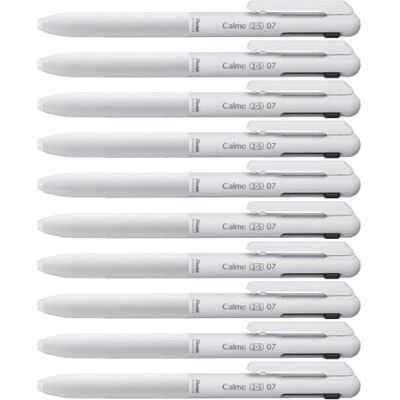 Pentel BXAW375W Calme multifunktionspenna, 2 kulspetspennor 0,35 mm (svart/röd) och 1 blyertspenna 0,5 mm, tydligt dämpade klickljud, påfyllningsbar, 1 VE = 10 stycken Pentel BXAW375W Calme multifunktionspenna, 2 kulspetspennor 0,35 mm (svart/röd) och 1 blyertspenna 0,5 mm, tydligt dämpade klickljud, påfyllningsbar, 1 VE = 10 stycken