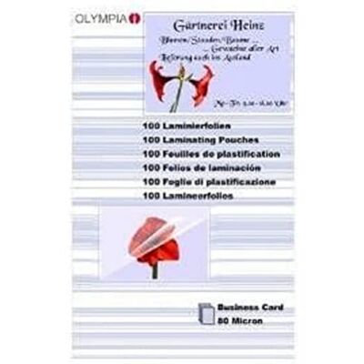 Olympia 9169 lamineringsfolie, 80 mikron, 100 x visitkort Olympia 9169 lamineringsfolie, 80 mikron, 100 x visitkort