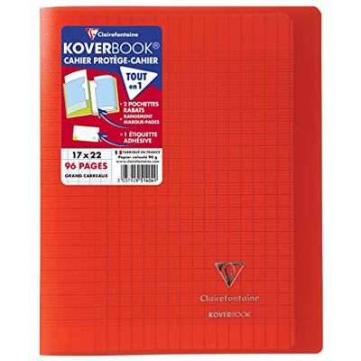 Clairefontaine 951404C – förpackning med 10 häftapparater, 17 x 22 cm, 48 ark fransk linjatur, 90 g, omslag PP, röd, 1 förpackning Clairefontaine 951404C – förpackning med 10 häftapparater, 17 x 22 cm, 48 ark fransk linjatur, 90 g, omslag PP, röd, 1 förpackning