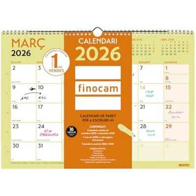 Finocam Väggkalender 2026 månadsvy januari december 2026 + september dec 2025 (4 månader) Kalender 2026 Grafik katalansk månadsplanerare Finocam Väggkalender 2026 månadsvy januari december 2026 + september dec 2025 (4 månader) Kalender 2026 Grafik katalansk månadsplanerare