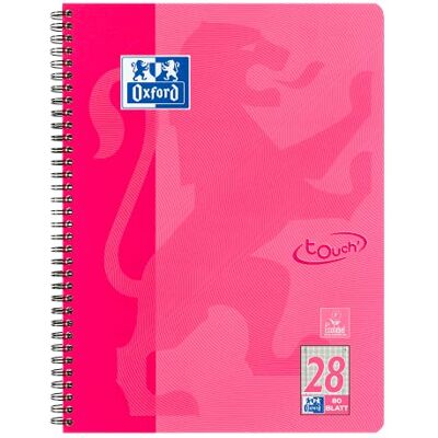 Hamelin Oxford Touch collegeblock A4 rutig, med dubbel kant, 80 ark, rosa Hamelin Oxford Touch collegeblock A4 rutig, med dubbel kant, 80 ark, rosa