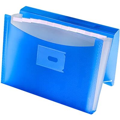 Oxford , Dragspel sorteringsmapp A4+, Translucent plastlock, 13 Fickor, Färg Blå Oxford , Dragspel sorteringsmapp A4+, Translucent plastlock, 13 Fickor, Färg Blå