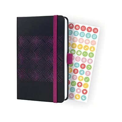 Sigel J4212 veckokalender Jolie 2024, ca A6, svart, rosa, inbundet lock, gummiband, pennögla, fickficka, 174 s, tillverkad av hållbart papper, planerare Sigel J4212 veckokalender Jolie 2024, ca A6, svart, rosa, inbundet lock, gummiband, pennögla, fickficka, 174 s, tillverkad av hållbart papper, planerare
