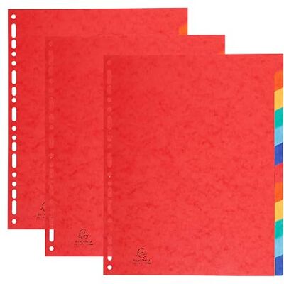 Exacompta Ref. 2412SE Förpackning med 3 uppsättningar avdelare i äkta, mjukt glansigt papper 225 g/m² FSC® med 12 neutrala flikar Format för A4 max Mått 24,5 x 29,7 cm olika färger Exacompta Ref. 2412SE Förpackning med 3 uppsättningar avdelare i äkta, mjukt glansigt papper 225 g/m² FSC® med 12 neutrala flikar Format för A4 max Mått 24,5 x 29,7 cm olika färger