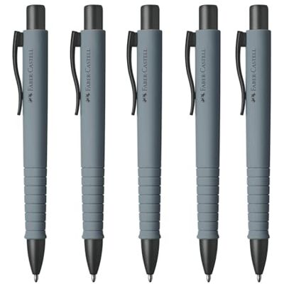 Faber-Castell 205257 – kulspetspenna poly boll urban grå, 5 stycken, med utbytbar XB påfyllning, dokumentsäker Faber-Castell 205257 – kulspetspenna poly boll urban grå, 5 stycken, med utbytbar XB påfyllning, dokumentsäker