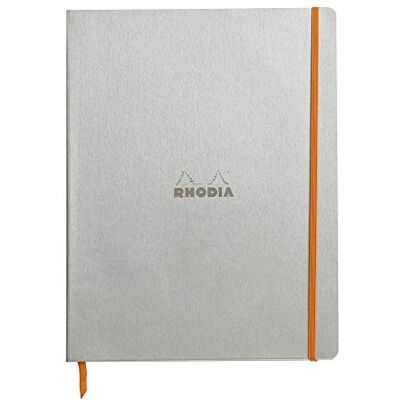 Rhodia Rodia-anteckningsbok, A4+, fodrad – silver Rhodia Rodia-anteckningsbok, A4+, fodrad – silver