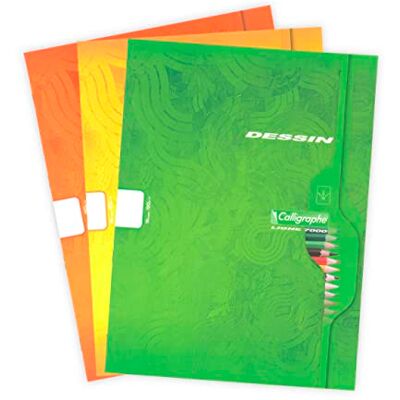 Calligraphe 553C 25-pack Teckningsböcker (Clairefontaine varumärke) 24x32 cm 16 vita sidor Teckningspapper 120 g Offset-pappersomslag Blandade färger Calligraphe 553C 25-pack Teckningsböcker (Clairefontaine varumärke) 24x32 cm 16 vita sidor Teckningspapper 120 g Offset-pappersomslag Blandade färger
