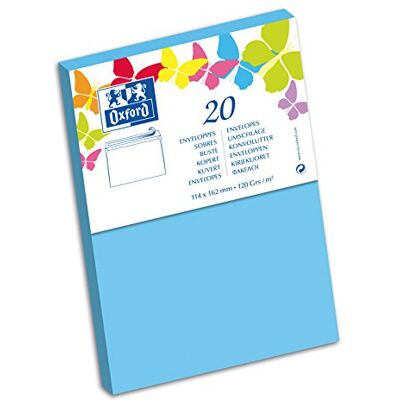 Oxford korrespondens-set 10 kuvert format klassiskt kuvert 11,4 x 16,2 cm Bleu Lagon Oxford korrespondens-set 10 kuvert format klassiskt kuvert 11,4 x 16,2 cm Bleu Lagon