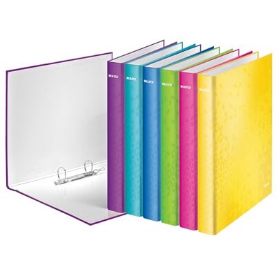 Leitz 42412099 WOW A4 25 mm "2 D-ring" ringpärm – blandade färger (paket med 10) Leitz 42412099 WOW A4 25 mm "2 D-ring" ringpärm – blandade färger (paket med 10)