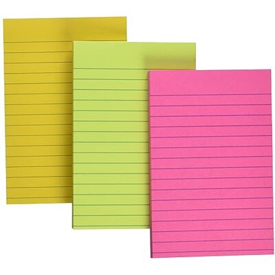 Post-it Superklibbiga stora anteckningar, blandade färger, 101 mm x 152 mm, 3 fodrade dynor Post-it Superklibbiga stora anteckningar, blandade färger, 101 mm x 152 mm, 3 fodrade dynor