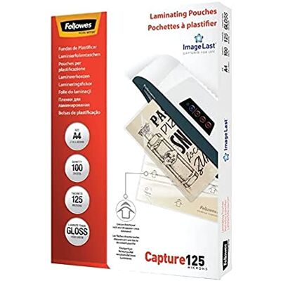 Fellowes Capture 5307407 Lamineringsfickor, Genomskinlig, A4 Fellowes Capture 5307407 Lamineringsfickor, Genomskinlig, A4