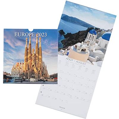 DRAEGER Paris Europa 2023 hängande väggkalender 29 x 29 cm 16 månader sju 22–dec 23 7 språk kontorskalender, hem, kök resefoton FSC-certifierat papper DRAEGER Paris Europa 2023 hängande väggkalender 29 x 29 cm 16 månader sju 22–dec 23 7 språk kontorskalender, hem, kök resefoton FSC-certifierat papper