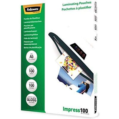 Fellowes Impress 53510 lamineringspåse DIN A5 / 100 mikroner (paket med 100) Fellowes Impress 53510 lamineringspåse DIN A5 / 100 mikroner (paket med 100)