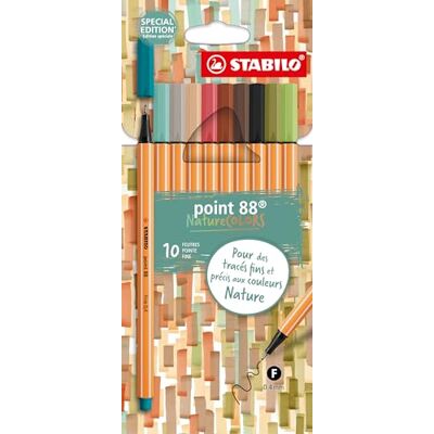 STABILO Fineliner – point 88 naturfärger – förpackning med 10 – blandade naturfärger STABILO Fineliner – point 88 naturfärger – förpackning med 10 – blandade naturfärger