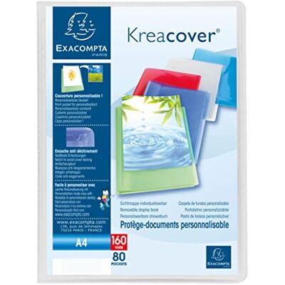 Exacompta Ref 5788E 1 Kreacover Chromaline-mapp 80 släta kristallklara fickor 160 visningar för A4 storlek 24 x 32 cm halvstyvt polypro-omslag färglös Exacompta Ref 5788E 1 Kreacover Chromaline-mapp 80 släta kristallklara fickor 160 visningar för A4 storlek 24 x 32 cm halvstyvt polypro-omslag färglös