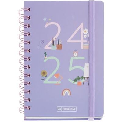 Miquelrius skolkalender 24–25, september 2024–augusti 2025, storlek 123 x 178 mm, veckovisning, dubbel metallspiral, fodrat kartongskydd, gummiband, katalanska och engelska, min plats Miquelrius skolkalender 24–25, september 2024–augusti 2025, storlek 123 x 178 mm, veckovisning, dubbel metallspiral, fodrat kartongskydd, gummiband, katalanska och engelska, min plats