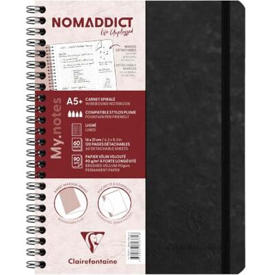 Clairefontaine 782361C Age Bag My.Notes carnet reliure intégrale à marge détachable 16x21cm 120p détach. ligné noir Clairefontaine 782361C Age Bag My.Notes carnet reliure intégrale à marge détachable 16x21cm 120p détach. ligné noir