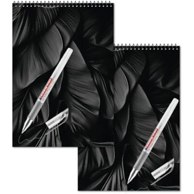 Staufen Papique x Edding Black – 2 ritblock svart DIN A5 med 2 edding gelroller silver – 80 ark svart 80 g/m² papper vardera Staufen Papique x Edding Black – 2 ritblock svart DIN A5 med 2 edding gelroller silver – 80 ark svart 80 g/m² papper vardera