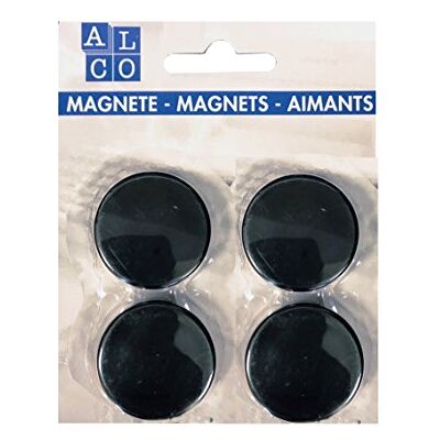 ALCO -Albert 683A11 – magneter Ø 32 mm, 4 stycken, runda, svart ALCO -Albert 683A11 – magneter Ø 32 mm, 4 stycken, runda, svart