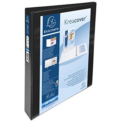 Exacompta KreaCover 2-fickars anpassningsbar, hård pärm, 4 D-ringar, 30 mm A4 maxi Exacompta KreaCover 2-fickars anpassningsbar, hård pärm, 4 D-ringar, 30 mm A4 maxi