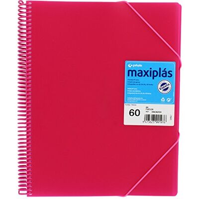 Grafoplás 39836054-carpeta fodral och tarifodell, A4, 60 fickor, rosa med kuvert Grafoplás 39836054-carpeta fodral och tarifodell, A4, 60 fickor, rosa med kuvert