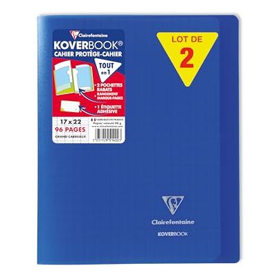 Clairefontaine 951422C en uppsättning med 10 Koverbook marinblå häftade anteckningsböcker 17 x 22 cm 96 sidor med stora rutor 90 g vitt papper Polypro-omslag Clairefontaine 951422C en uppsättning med 10 Koverbook marinblå häftade anteckningsböcker 17 x 22 cm 96 sidor med stora rutor 90 g vitt papper Polypro-omslag