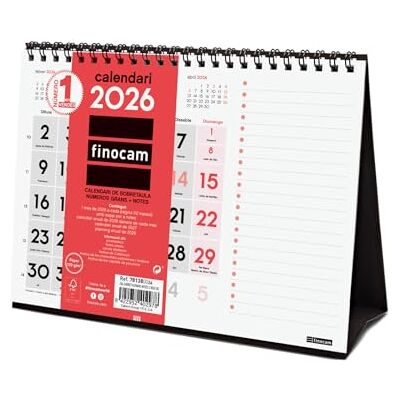 Finocam Väggkalender stora siffror 2026 månadsvy januari december 2026 (12 månader) kalender 2026 neutral katalansk månadsplanerare Finocam Väggkalender stora siffror 2026 månadsvy januari december 2026 (12 månader) kalender 2026 neutral katalansk månadsplanerare