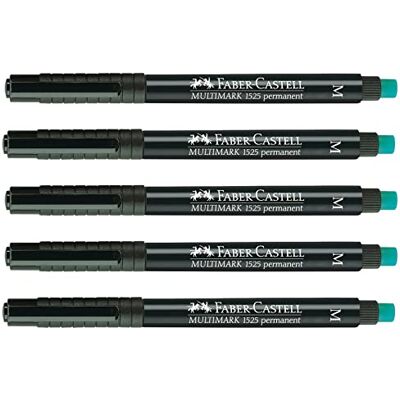 Faber-Castell 205007 – Multimarkör permanent, linjebredd M, svart, 5 stycken Faber-Castell 205007 – Multimarkör permanent, linjebredd M, svart, 5 stycken