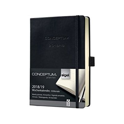 Sigel C1902 veckkalender 2018/2019, 18 månader, ca A6, svart hardcover, koncept – andra modeller Sigel C1902 veckkalender 2018/2019, 18 månader, ca A6, svart hardcover, koncept – andra modeller