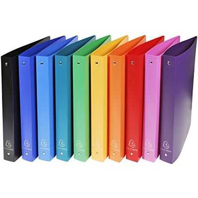 Exacompta Classeur 4 anneaux 30 mm polypropylene opaque 10 couleurs assorties a4 maxi Exacompta Classeur 4 anneaux 30 mm polypropylene opaque 10 couleurs assorties a4 maxi