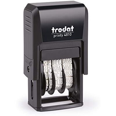 Trodat Datumstämpel Printy 4810, månad i bokstäver, DUT, 3,8 mm, utskriftsfärg svart Trodat Datumstämpel Printy 4810, månad i bokstäver, DUT, 3,8 mm, utskriftsfärg svart