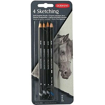 Derwent 39003 Sketching Sampler Pack, uppsättning pennor och block med tillbehör, professionell kvalitet, svart Derwent 39003 Sketching Sampler Pack, uppsättning pennor och block med tillbehör, professionell kvalitet, svart
