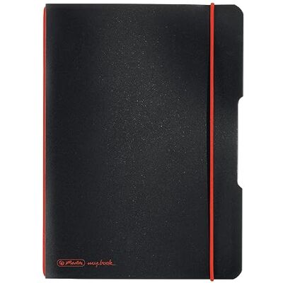 herlitz 11361557 Anteckningsbok My Book flex A5, 40 ark rutat, svart herlitz 11361557 Anteckningsbok My Book flex A5, 40 ark rutat, svart